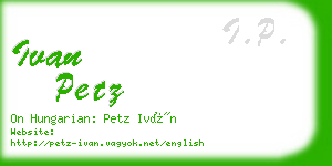 ivan petz business card